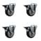 Service Caster 4'' Maroon Poly Wheel Swivel Bolt Hole Caster Set with Posi Lock Brakes, 4PK SCC-BH20S414-PPUB-MRN-PLB-4 - alternate 1